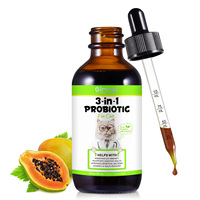 Laxatif pour chat 100% naturel Soulagement de la constipation Favorise la santé digestive Probiotique liquide 3 en 1 pour chats Gouttes prébiotiques et probiotiques