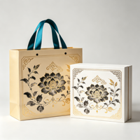 Sac en papier d'art de luxe de haute qualité avec poignée en ruban, emballage de boîte cadeau en carton, boîte à thé haut de gamme, logo personnalisé, image de marque d'entreprise