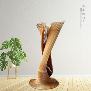Bamboo Weaving Art Sculpture 100cm200-300cm Natural Handmade Decor For Home Hotel Teahouse Museum - Product Image 2