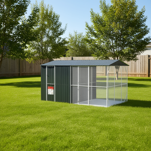 Gabbia per Uccelli 429,97 x 310,15 x 246,97 cm con Vano Portaoggetti per Accessori, Rettangolare in Metallo per Esterni, Stile Semplice - Product Image 2