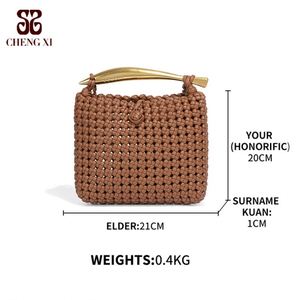 กระเป๋าถือผู้หญิงแบบถือด้วยมือดีไซน์เฉพาะแฟชั่นและอเนกประสงค์กระเป๋าถักสะพายไหล่เดียวทันสมัย - Product Image 6