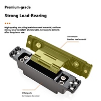 Bisagras Modernas de Aluminio y Madera de 13 mm con Apertura Interna/Externa de 120 Grados, Bisagra Invisible Bidimensional Ajustable