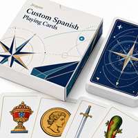 Jeu de cartes espagnoles personnalisées avec logo, 48 cartes, en papier couché mat, idéal pour les cadeaux de voyage et les événements d'entreprise