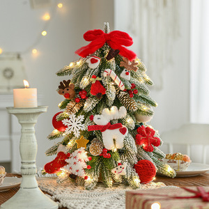 Nordic Style <b>Mini</b> Desktop Flocking <b>Christmas</b> <b>Tree</b> Decorations Desktop Decoration <b>Christmas</b> Felt Decoration Snow <b>Tree</b> Suit - Product Image 1