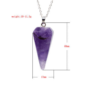 2024 européen américain Original cristal naturel <span class=keywords><strong>pendule</strong></span> pendentif collier diamant Agate mode pendentifs plaqué breloques améthyste - Product Image 4
