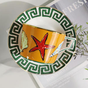 Yaratıcı kişiselleştirilmiş illüstrasyon ince porselen fincan ofis ev ziyafet 2 bardak 2 tabak kahve fincanı - Product Image 2