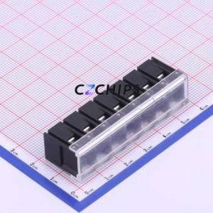 KF28C-7.62-7P Barrier Terminal Block Through hole Component (THT),P=7.62mm Connector With Cover Plate 7.62mm 1x7P Straight Pin - Product Image 1