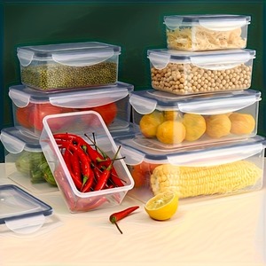 Ensemble de contenants alimentaires hermétiques sans BPA avec couvercles verrouillables - Récipients <span class=keywords><strong>en</strong></span> plastique PP compatibles micro-ondes/congélateur pour produits secs/fruits/légumes - Product Image 5
