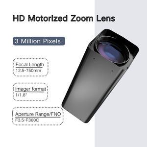 12.5~750mm 60X F3.5-F360c 金属/ガラス製 3MP Cマウント HD電動ズームレンズ 長距離広域セキュリティ用 - Product Image 1