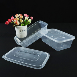 Food Grade PP Disposable Transparent Food <b>Container</b> 500ml Square Box For Catering Takeout Microwave Safe - Product Image 1
