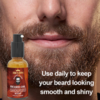 Huile de croissance de barbe biologique Amish de marque privée, parfum bois de santal, huile de jojoba, vitamine E liquide, emballage premium en vrac pour hommes