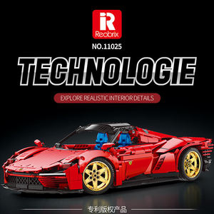 Reobrix 11025 High-Tech 1:10 Scale MOC Daytona SP3 Model 42143 Super Sport <span class=keywords><strong>Voiture</strong></span> de course télécommandée en blocs de construction pour enfants - Product Image 2