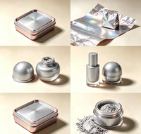 Pigment de revêtement métallique holographique gris mat GUANZUN en vrac, poudre de 5 à 100 microns pour sérigraphie et arts graphiques