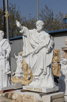 Statues religieuses en marbre sculptées à la main, célèbres statues en marbre de Saint Pierre et Saint Paul, sculpture San Pedro San Pablo