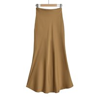 Jupe longue sirène taille haute en satin pour femme, élégante, coupe ajustée, jupe longue queue de poisson, jupe de soirée, vente en gros, fabricant sur mesure