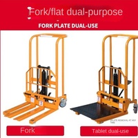 Chariot élévateur à fourche hydraulique manuel en gros, 1-3 tonnes, chariot élévateur semi-électrique, pneus en polyuréthane, chariot élévateur à fourche