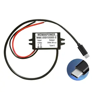 WEMAXPOWER dc 12vdc à 5vdc régulateur de tension de voiture de vélo électrique 12v à 5v 1a 2a 3a convertisseur avec sortie de type C