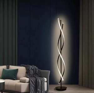 Lampe sur pied LED spirale minimaliste nordique, hauteur réglable, commande tactile, pour salon et chambre - Product Image 1