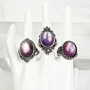 Vendita calda di cristallo di alta qualità naturale energia di guarigione pietra brillante viola Mica anello per il presente - Product Image 4