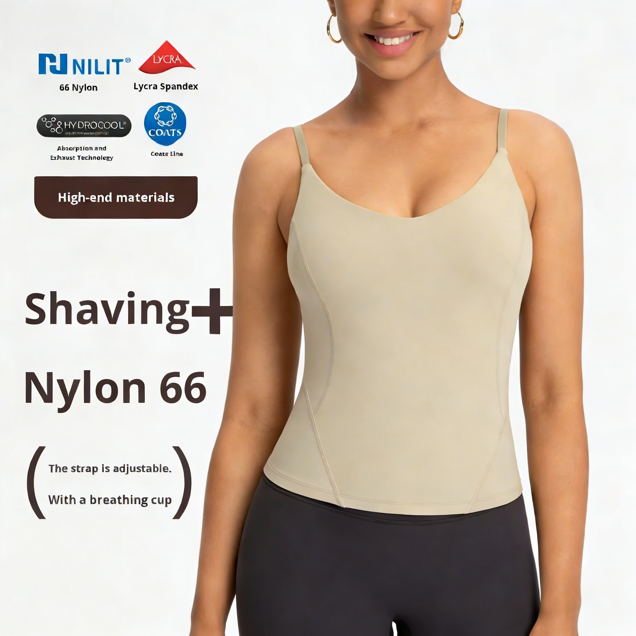 Women's Yoga Top with Chest Pads Quick-Dry Spandex/Nylon Plus Size Breathable Crew Neck Regular Fit Fitness Recyclable