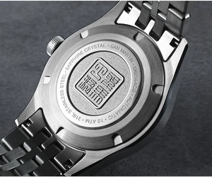 Montre GADA pour homme San Martin 39 mm en acier inoxydable avec cadran émaillé Sunray JianZhan, mouvement automatique 90S5, luminescence BGW-X1, étanchéité 10 bars, verre saphir, bracelet à 5 maillons - Product Image 2