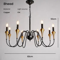 Pendentifs rétro personnalisés à LED en cristal de cuivre, éclairage à suspension au design moderne pour salle à manger et salon, lustre de campagne américaine