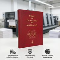 Cuaderno de himnos de tapa dura flexible de cuero PU personalizado para iglesia con logotipo grabado, servicio OEM