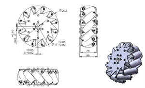 16 इंच (406 मिमी) लोड कैसिसिसिकृपा 1200 किलोग्राम उच्च भार औद्योगिक मेकानम पहिया - Product Image 4