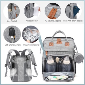 <span class=keywords><strong>Sac</strong></span> à <span class=keywords><strong>Dos</strong></span> Couches Bébé Maman Luxe Pliable 7-en-1 Fonctionnel Personnalisé Étanche avec Station à <span class=keywords><strong>Langer</strong></span> - Product Image 4