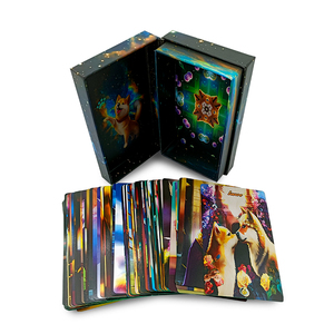 Personalizado impreso de lujo <span class=keywords><strong>Tarot</strong></span> oráculos tarjeta cubierta verde hoja bordes papel Flip caja de embalaje - Product Image 1