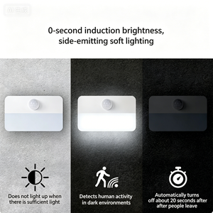 White Auto <b>Sensor</b> <b>LED</b> Night <b>Light</b>, USB Rechargeable / Battery Operated, for Kitchen, Bedroom, Closet - Product Image 2