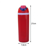 Bouteille d'eau portable en acier inoxydable 304 à double paroi isolée de 24 oz avec logo personnalisé, couvercle à paille et poignée pour les sports de plein air