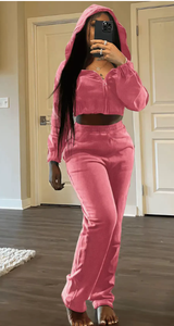 Xs-xl setelan olahraga Jogging wanita, Set 2 potong jaket hoodie ritsleting lengan panjang musim gugur musim dingin - Product Image 4