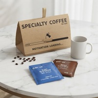 Boîte en papier personnalisée pour poudre de café, sac en papier pour poudre de café avec bande détachable