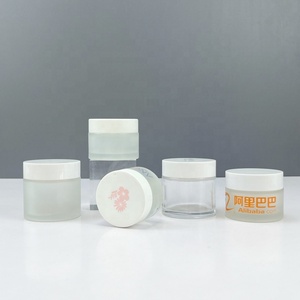 Tarro de vidrio esmerilado azul mate de 5ml, 10ml, 15ml, 20ml, 30ml, 50ml, 60ml, 100ml para cosméticos, crema hidratante para el cuidado de la piel, con tapa plateada. - Product Image 6