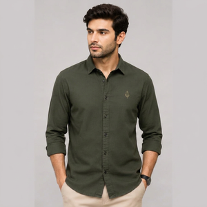 เสื้อเชิ้ตแขนยาวผู้ชายคุณภาพสูง คอปกแบบพับได้ เสื้อเชิ้ตลำลองสำหรับฤดูร้อน - Product Image 1