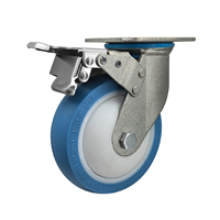 Roue pivotante silencieuse en polyuréthane PU anti-emmêlement robuste de 4/5/6/8 pouces avec frein