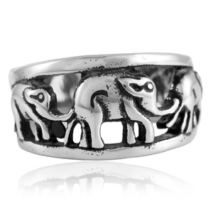Elephant <b>Ring</b> Men's Stainless Steel Animal Design Casual Jewelry 280771 - Product Image 1