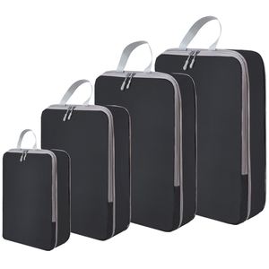 Lot de quatre sacs de rangement numériques tendance pour articles de toilette et cosmétiques, imperméables avec fermeture éclair, cubes de rangement pour vêtements de voyage - Product Image 3
