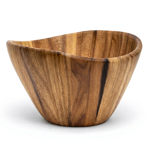 Tazón de Madera Ecológico para Servir, Decoración de Mesa para Hogar y Hotel, para Ensaladas, Frutas, Sopa/Arroz - Product Image 1