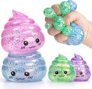 Balle anti-stress Kawaii en forme de <span class=keywords><strong>caca</strong></span>, jouet amusant et moelleux, avec paillettes, pour enfants et adultes - Product Image 2