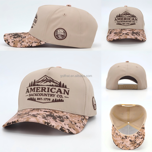 Factory Custom A Frame Two Tone Baseball Caps 5 Panel Cotton Twill Embroidery Logo Adjustable Snapback Dad <b>Hat</b> Wholesale - Product Image 2