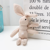 Nouvelle Peluche Lapin à Longues Jambes en Lin, Figurine Mignonne pour Décoration et Cadeau