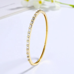 Fashion Clear bianco piccolo quadrato stile diamante braccialetti e braccialetti di alta <span class=keywords><strong>gioielleria</strong></span> da donna - Product Image 5