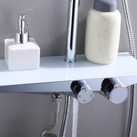 SANIPRO articles sanitaires modernes de luxe en laiton européen chromé salle de bain 4 fonctions système chaud et froid ensemble de douche