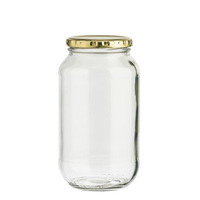 25oz 750ml Bocaux cylindriques en verre à large ouverture pour spaghetti et pâtes avec couvercles tournants de 70mm
