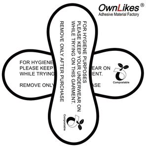 Custom Transparent Swimwear Eco Friendly Biodegradable Paper Hygiene Stickers - Product Image 6