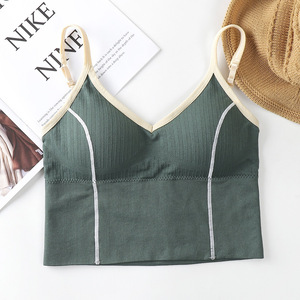 <span class=keywords><strong>Top</strong></span> court sans manches pour femmes, Camisole dos nu, mode décontractée, débardeur, soutien-gorge - Product Image 6