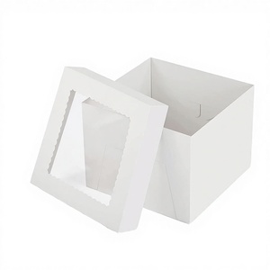 Caja para Pastel Cuadrada Blanca de 10x10x8 Pulgadas, 350g, de Cartón Marfil, Segura para Alimentos, Reciclable, Venta al Por Mayor a Precio Económico - Product Image 2