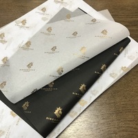 Papier de Soie d'Emballage Noir de Luxe Personnalisé avec Impression Feuille d'Or 17 g/m² pour Vêtements, Biodégradable